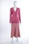 Pink cardigan and skirt for women.