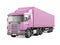 Pink cargo delivery truck.