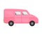 Pink cargo passenger minivan. Vector illustration on a white background.