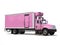 Pink cargo refrigerator truck