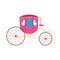 Pink carriage coach with big wheels - vintage royal transportation vehicle