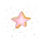 Pink cartoon funny star vector icon. Cartoon icon star with colored decoration on white background. Doodle pink star