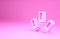 Pink Cartridges icon isolated on pink background. Shotgun hunting firearms cartridge. Hunt rifle bullet icon. Minimalism