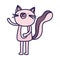 Pink cat feline cartoon on white background