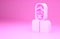 Pink Censor and freedom of speech concept icon isolated on pink background. Media prisoner and human rights concept