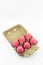 Pink Century eggs or preserved duck egg Pack isolated