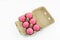 Pink Century eggs or preserved duck egg Pack isolated