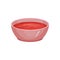 Pink ceramic bowl filled with red ketchup. Spicy sauce made from tomatoes. Good condiment to various dishes. Cooking