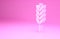 Pink Cereals set with rice, wheat, corn, oats, rye, barley icon isolated on pink background. Ears of wheat bread symbols