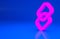 Pink Chain link icon isolated on blue background. Link single. Hyperlink chain symbol. Minimalism concept. 3d