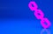 Pink Chain link icon isolated on blue background. Link single. Hyperlink chain symbol. Minimalism concept. 3d