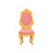 Pink chair on white background. Vector illustration.