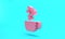 Pink Chamomile tea icon isolated on turquoise blue background. A useful therapeutic drink from flowers of chamomile