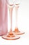 Pink champagne bottle with pink stem glasses