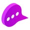 Pink chat icon, isometric style