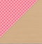 Pink Checkered Tablecloth on Light Brown Wooden Table