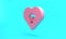 Pink Chef hat icon isolated on turquoise blue background. Cooking symbol. Cooks hat. Minimalism concept. 3D render