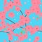 Pink cherry blossom background. Japanese sakura pattern background. Hand drawn Asian spring floral pattern background.