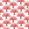 Pink cherry blossom tree or cherry tree background. Japanese sakura pattern background. Asian spring floral tree pattern.