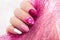 Pink cherry nail design