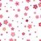 Pink cherry sakura japanese spring flowers seamless pattern. Tree bloom blossom. Feminine girlish style mood. Vector design illus
