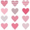 Pink Chevron Polka Dot Heart Shape Pattern