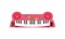 Pink children keyboard.Girls cartoon musical synthesizer.Vector illustration