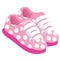 Pink childrens or young adult shoes, pair kids sneaker, pink girls shoes.