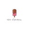 Pink Chocolate Popsicle Ice Cream Logo, Sign, Icon, Flat Design, Vector Design