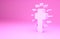 Pink Christian cross icon isolated on pink background. Church cross. Minimalism concept. 3d illustration 3D render