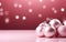 Pink Christmas Delights Decorations on a Pink Background. Generative Ai