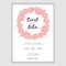 Pink chrysanthemum floral wedding invitation card template