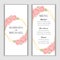 Pink chrysanthemum floral wedding menu card template