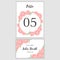 Pink chrysanthemum floral wedding table number template