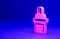 Pink Church pastor preaching icon isolated on blue background. Minimalism concept. 3D render illustration
