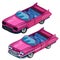 Pink classic convertible cabriolet with open roof