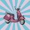 Pink Classic Vintage Retro or Electric Scooter. 3d Rendering