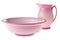 Pink clay jug and bowl