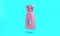 Pink Cleaning spray bottle with detergent liquid icon isolated on turquoise blue background. Minimalism concept. 3D