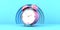 pink clock on blue background