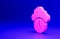 Pink Clock icon isolated on blue background. Time symbol. Minimalism concept. 3D render illustration