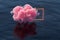 Pink cloud float over the sea, 3d rendering