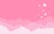 Pink cloud heart flat banner Valentines day vector