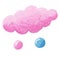 Pink cloud with two drops
