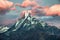 Pink clouds over Machapuchare, Annapurna, Nepal