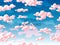 Pink clouds seamless pattern