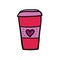 Pink coffee cup with heart