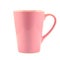 Pink coffee cup on white background