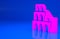 Pink Coliseum in Rome, Italy icon isolated on blue background. Colosseum sign. Symbol of Ancient Rome, gladiator fights