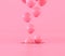 Pink color of balloons floating out from hole,minimal,gift idea, 3D rendering